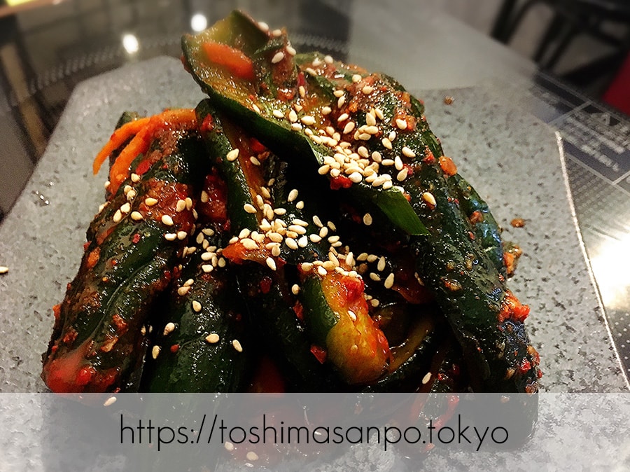 【池袋駅】韓国の有名人も訪れてる!「ハヌリ 池袋」でサムギョプサルを食べよう!の追記:胡瓜キムチ