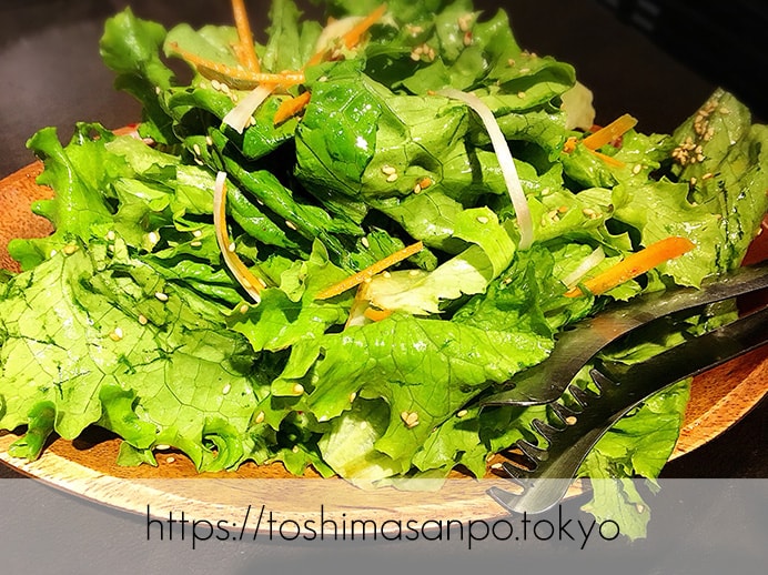 【大塚駅】A5ランク黒毛和牛コスパ良し!「頂きまんもす」で超絶美味しいラムしゃぶを頂きまんもす。のチョレギサラダ