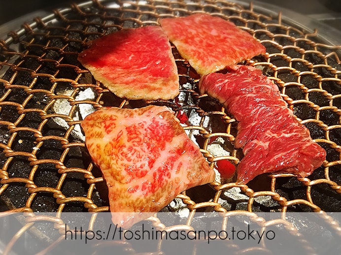 【大塚駅】A5ランク黒毛和牛コスパ良し!「頂きまんもす」で超絶美味しいラムしゃぶを頂きまんもす。の黒毛和牛4種盛り合わせ焼き