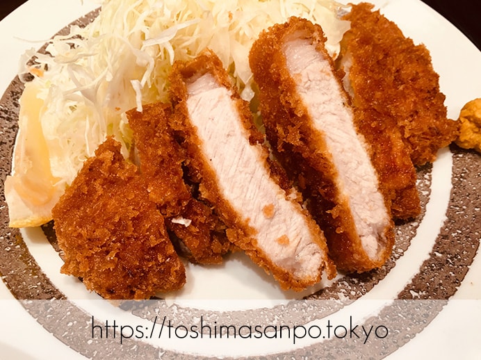 【巣鴨駅】駅から1分!いつでも安心のやさしい味「巣鴨 ときわ食堂 駅前店」ランチでも夜でも最高の追記1:ロースカツ定食のロースカツ