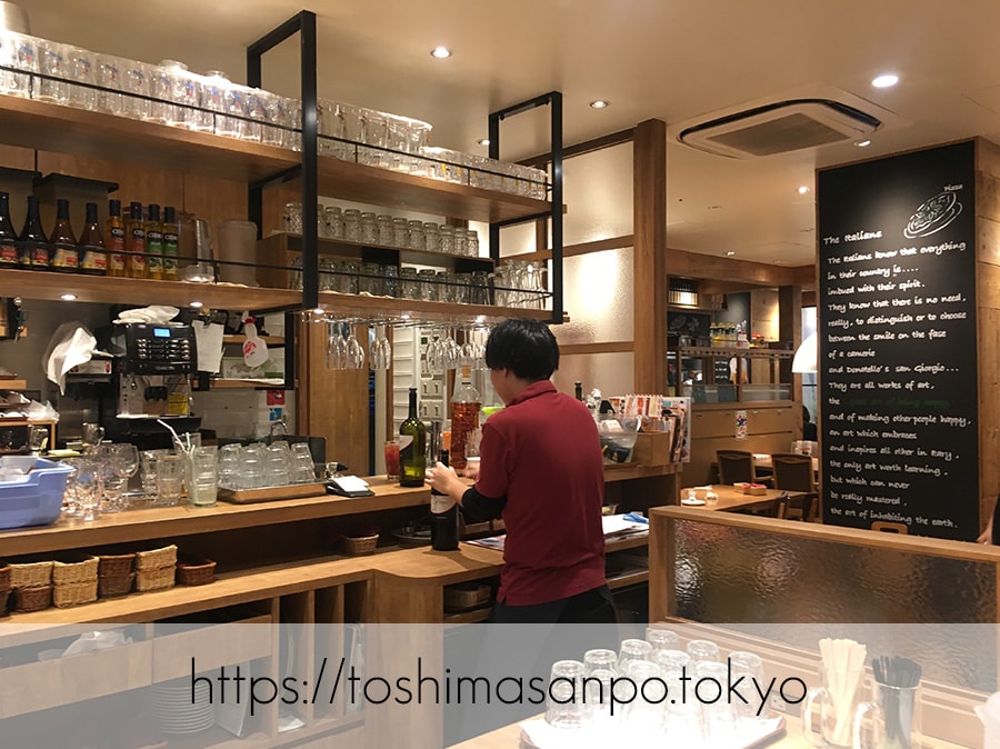 【大塚駅】駅ビル内超便利!イタリアン「パパミラノ」のランチセット♪の店内1