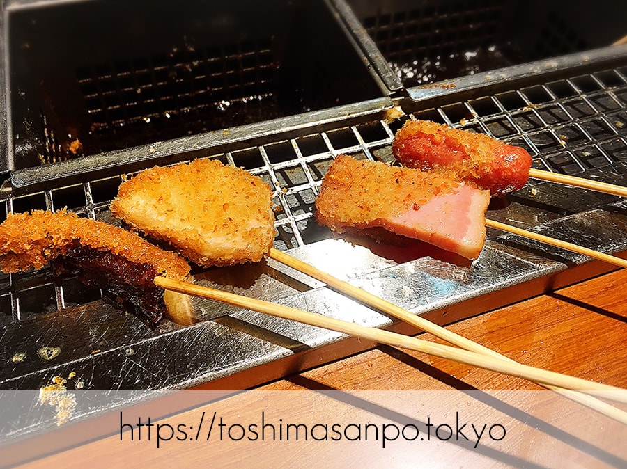 【池袋駅】なにこれ楽しい!みんなで行こうよ、自分で揚げる串揚げの食べ放題「串家物語 LABI1池袋店」の串揚げ1