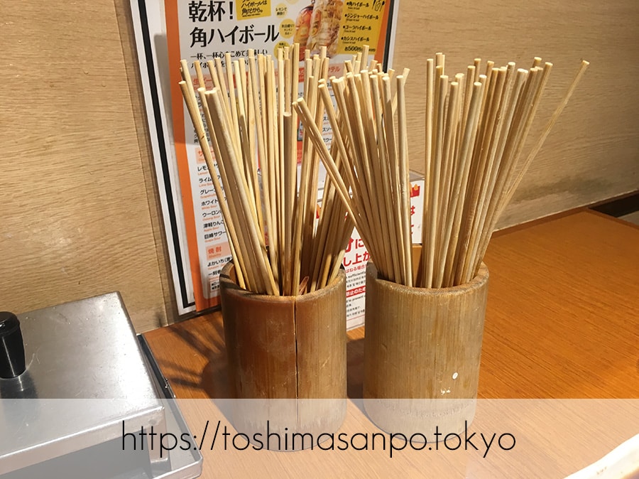 【池袋駅】なにこれ楽しい!みんなで行こうよ、自分で揚げる串揚げの食べ放題「串家物語 LABI1池袋店」の食べ終わった串