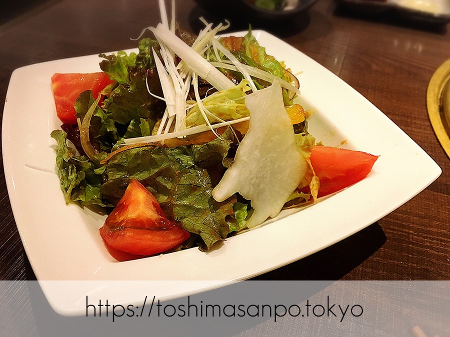 【池袋駅】朝5:00まで営業!A5黒毛和牛に大満足。茨城県産常陸牛一頭買いの「勇里庵」のチョレギサラダ