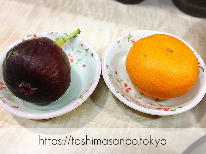 【大塚駅】創業から約60年!老舗とんかつ屋さん「とんかつ赤尾」の上ロース定食はやさしい家庭の味♡の上ロース定食のフルーツ