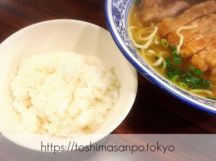 【大塚駅】意外とあっさりなパイコー麺(排骨麺)と山椒たっぷりの担々麺で台湾の味「ラーメン嵬力」のパイコー麺とライス