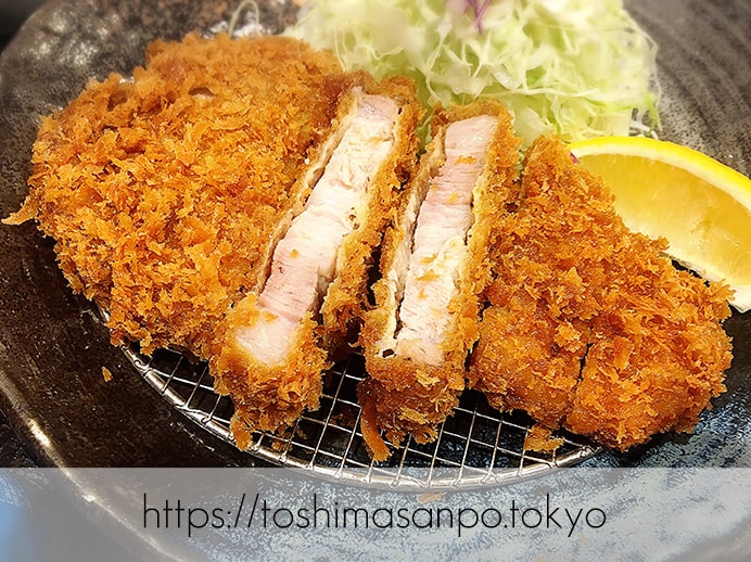 【池袋駅】あの和幸と少し違う!バッチリ美味しい&おかわり自由「とんかつ 和幸 東武池袋店」の桃豚ロースかつ定食のロースかつ