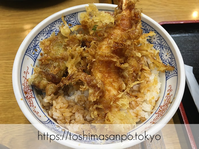 【大塚駅】店名変わって一新・サックリ天ぷらが美味しい&変わり蕎麦たくさんの「天麩羅秋光 大塚店」の小天丼
